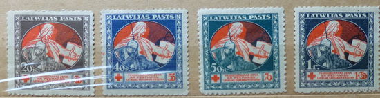 ЛАТВИЯ- Latvia \116\1920 Mi 51-54 \кор. и зеленая\MLH