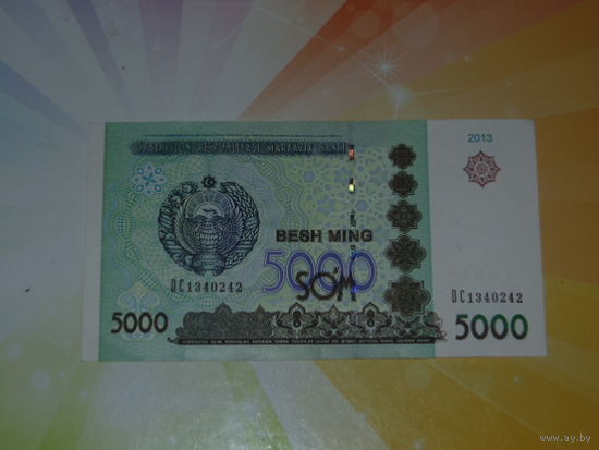 Узбекистан 5000 сом  2013г.