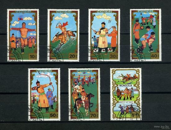 Монголия 1988. Национальные виды спорта. Полная серия.