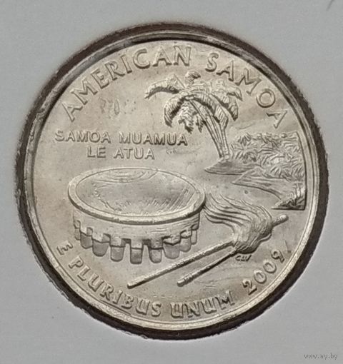 США 25 центов (квотер) 2009 г. Американское Самоа. P. В холдере