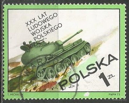Польша. 30 лет Народной Армии. Танковые войска. 1973г. Mi#2275.