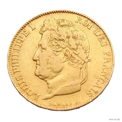 20 франков Франция 1834г. Луи Филипп I