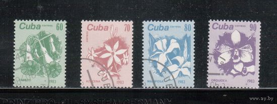 Куба-1983,(Мих.2810-2813) гаш.,  Флора, Цветы(полная серия)