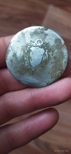 Крышка, от швейцарских карманных часов GALONNE , серебро 800 , полумесяц и корона..