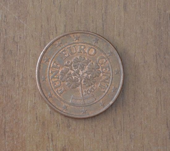 Австрия - 5 евроцентов - 2002