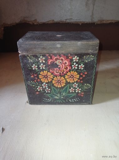 Деревянная шкатулка, коробка СССР с ручной росписью.