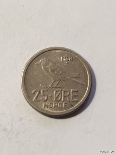 Норвегия 25 оре 1968