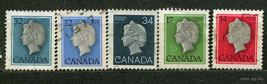 Барельеф королевы Елизаветы II. Канада. Серия 5 марок
