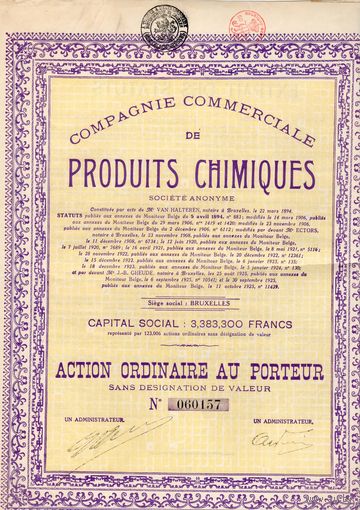 Produits Chimiques, Бельгия, 1894 г.