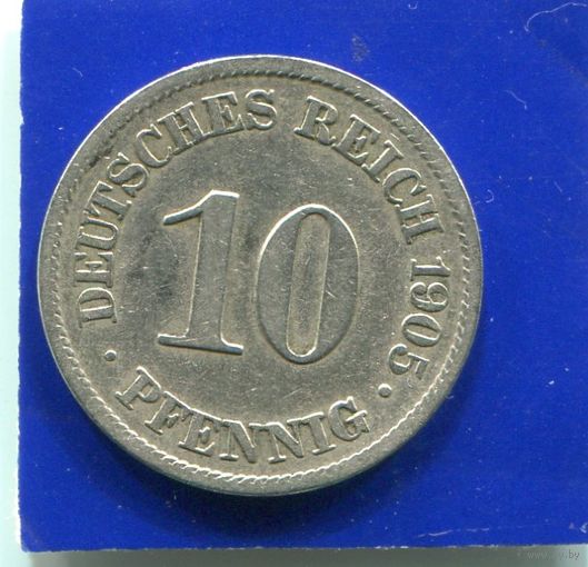 Германия 10 пфеннигов 1905 А