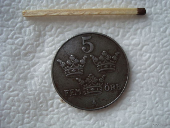 Монета 5 оре, Швеция, 1948 г.