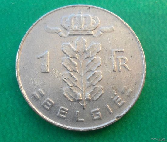 1 франк Бельгия 1978 г.в. Надпись на голландском - 'BELGIE'.
