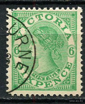 Австралийские штаты - Виктория - 1901/1902 - Королева Виктория 6Р - (Перевернутый Wz) - [Mi.139A] - 1 марка. Гашеная.  (LOT EX15)-T10P30