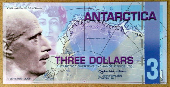 Антарктика 3$ 2008г -UNC-