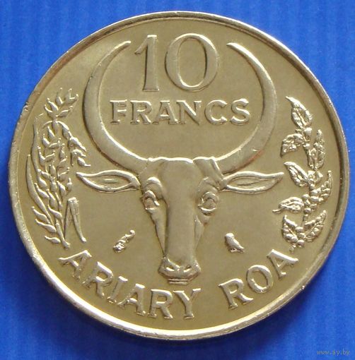 Мадагаскар. 10 франков 1989 год  KM#11   "Ваниль"   Примечание: 10 франков = 2 ариари