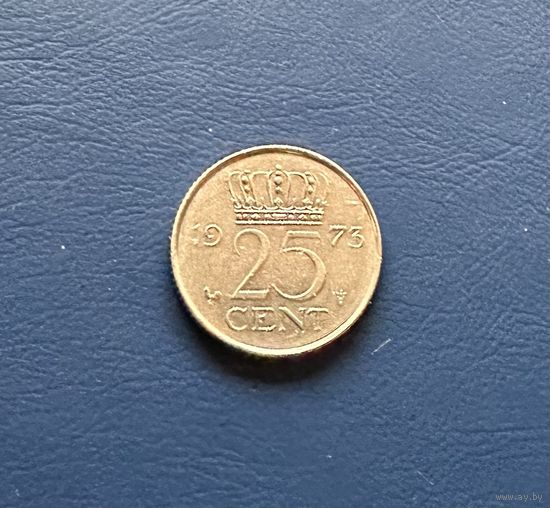 Нидерланды 25 центов 1973