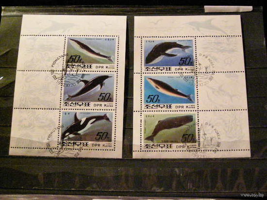 КНДР 1992 фауна Киты, Косатки 3354-3359. Дельфины