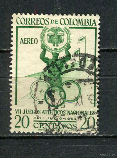 Колумбия - 1954 - Спорт 20С - [Mi.693] - 1 марка. Гашеная.  (Лот 35DY)-T2P16