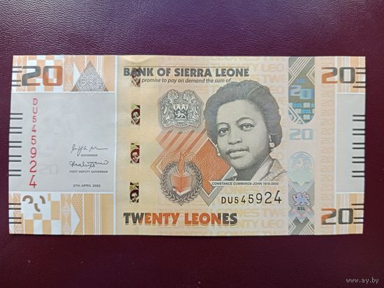 Сьерра-Леоне 20 леоне 2022 UNC
