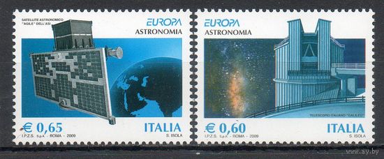 ЕВРОПА Астрономия Италия 2009 год серия из 2-х марок