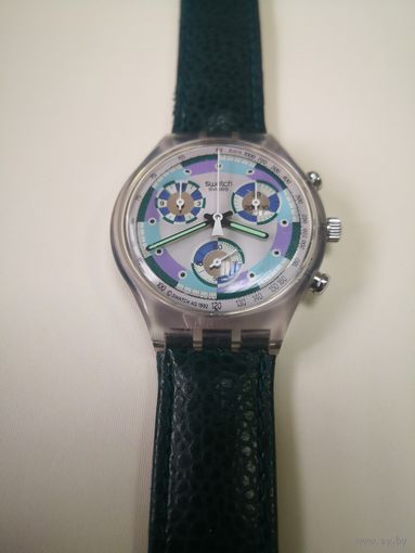 Швейцарский хронограф... GREENTIC SCV100 Swatch Watch . 1992 Vintage Swatch Chronograph