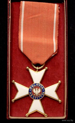 Польский знак 1944 "Возрождения" в родной коробке. Размер 113х59 мм