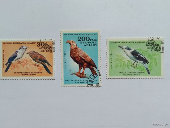 Марки птицы Мадагаскар 1982г.- 3 шт