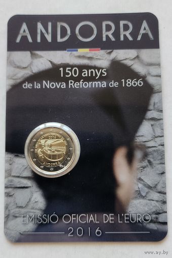 2 евро 2016 Андорра 150 лет Реформы 1866 года BU