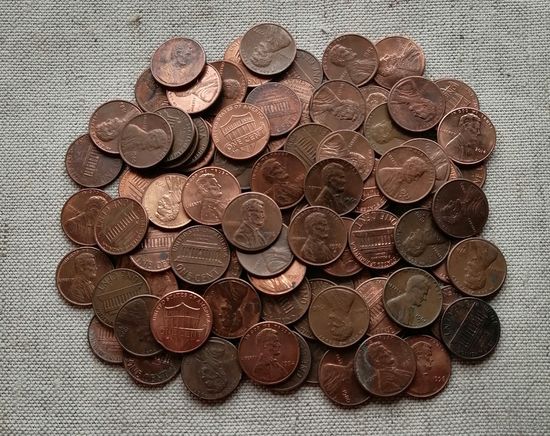 США  1 цент 110 монет  [1960е - 2000е года] Без МЦ. С рубля .