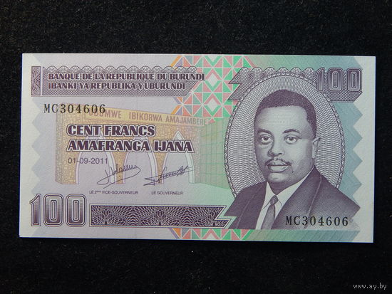 Бурунди 100 франков 2011г.UNC