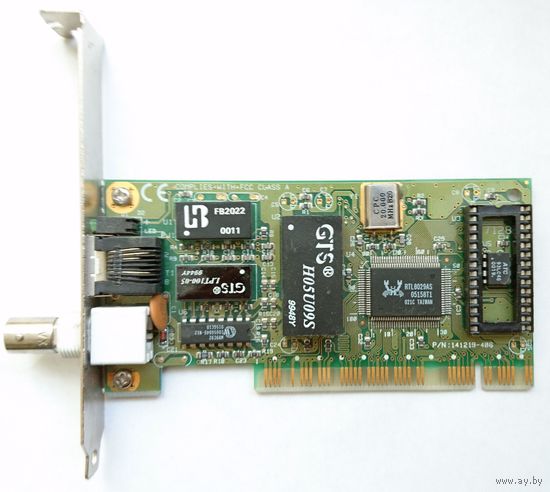 Древняя сетевая карта Acorp L-970 PCI 10 Mbit BNC/UTP коаксиал