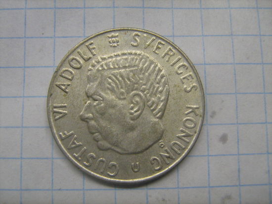 Швеция 1 крона 1967г.km826 серебро