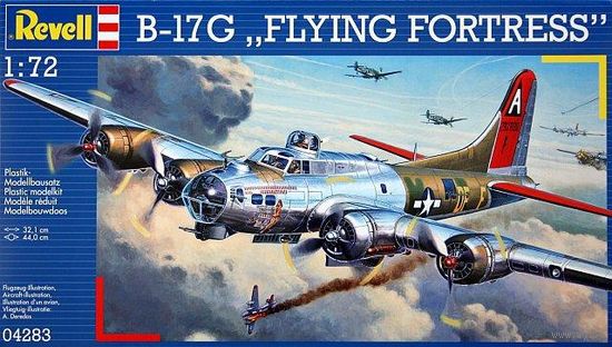 1/72 B-17G Flying fortress (Revell Б-17 Летающая крепость) + металлические стволы пулемётов