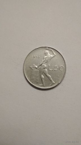 Италия / 50 лир / 1955 год
