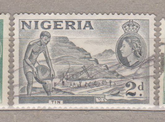 Британские колонии Горы Известные личности люди Королева Елизавета 2  Нигерия 1953 год  лот 11 менее 30 % от каталога