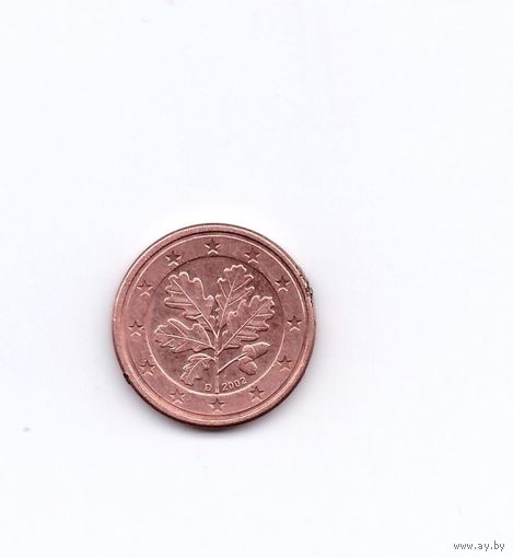 1 евроцент 2002 D Германия. Возможен обмен