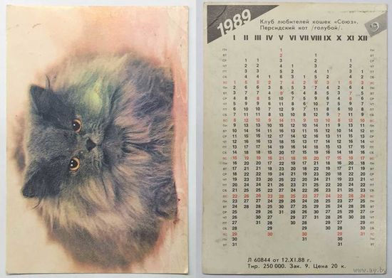 Карманный календарик 1989