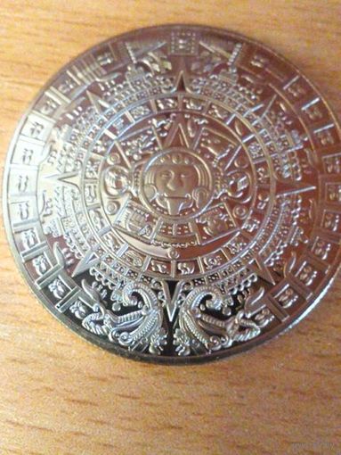 Сувенирная монета календарь майя.MEXICO