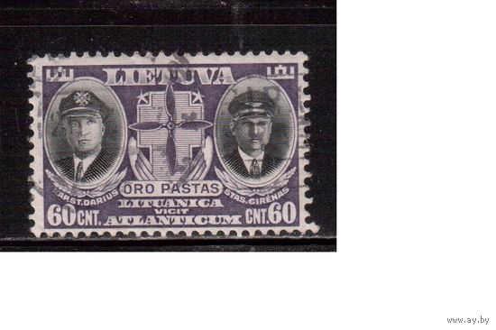 Литва-1934 (Мих.387)   гаш.  , Авиапочта, Авиация, Летчики