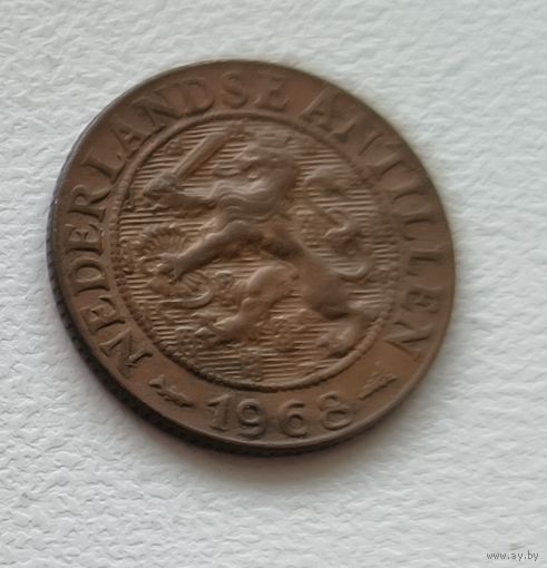 Нидерландские Антильские острова 1 цент, 1968 Метка "Рыба" 4-10-29
