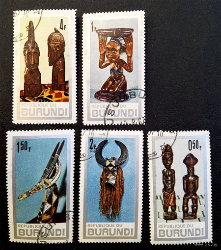 Бурунди 1967 г. Африканское искусство, полная серия из 5 марок #0112-И1P25