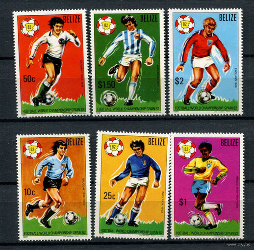 Белиз - 1981 - Чемпионат мира по футболу - (пятно на клее у номинала 2) - [Mi. 614-619] - полная серия - 6 марок. MNH.  (Лот 143Bi)