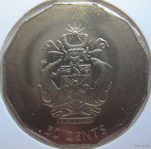 Соломоновы острова 50 центов 2005 г. В холдере (gk)