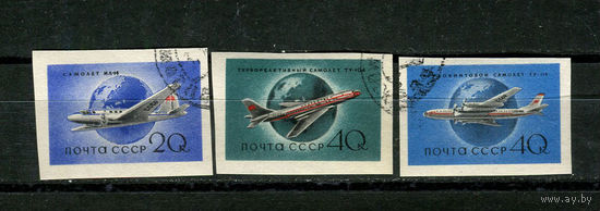 СССР - 1958 - Самолеты - [Mi. 2169B-2171B] - полная серия - 3 марки. Гашеные.  (Лот 246Ai)