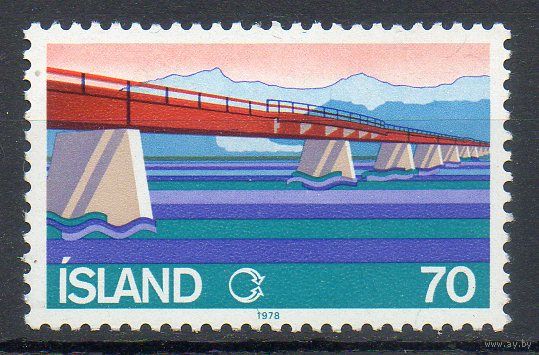 Завершение строительства кольцевой дороги Исландия 1978 год серия из 1 марки