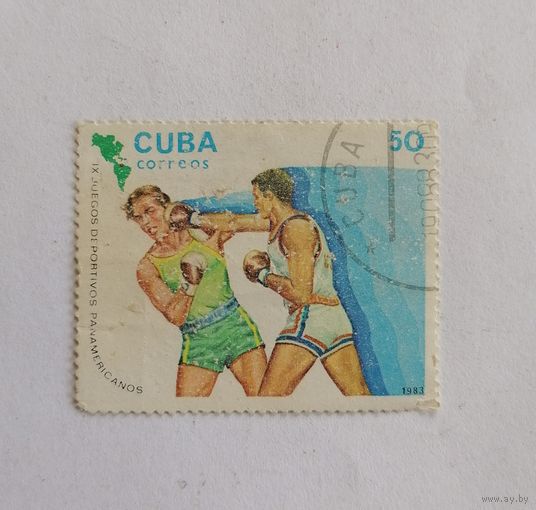 Марка Куба 1983 год. Спорт. Панамериканские игры Бокс.