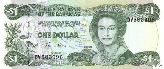 Багамские острова(Багамы) 1 доллар образца 2002 года UNC p70