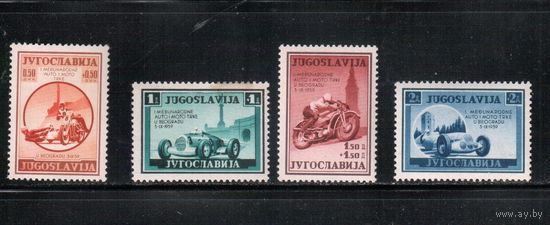 Югославия-1939(Мих.381-384) ** ( 1 м - * ), Авто и мотогонки (полная серия)