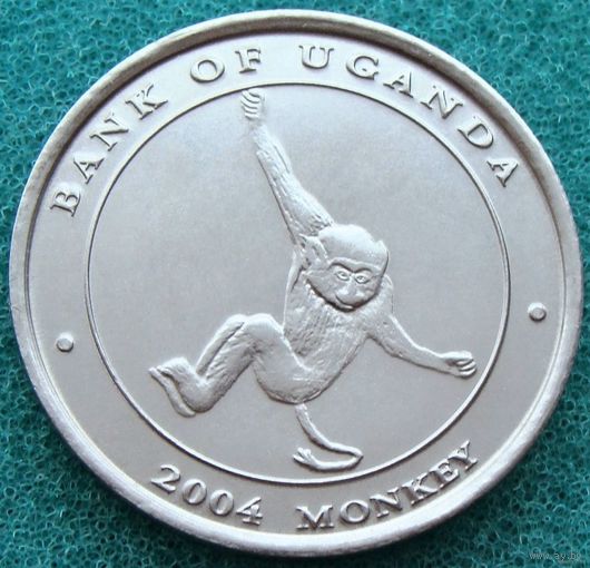 Уганда. 100 шиллингов 2004 года KM#133  "Обезьяны - Обезьяна висит"