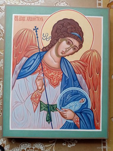 Рукописная икона "Св. ангел хранитель",  20х25см.  яичная темпера, левкас. торг